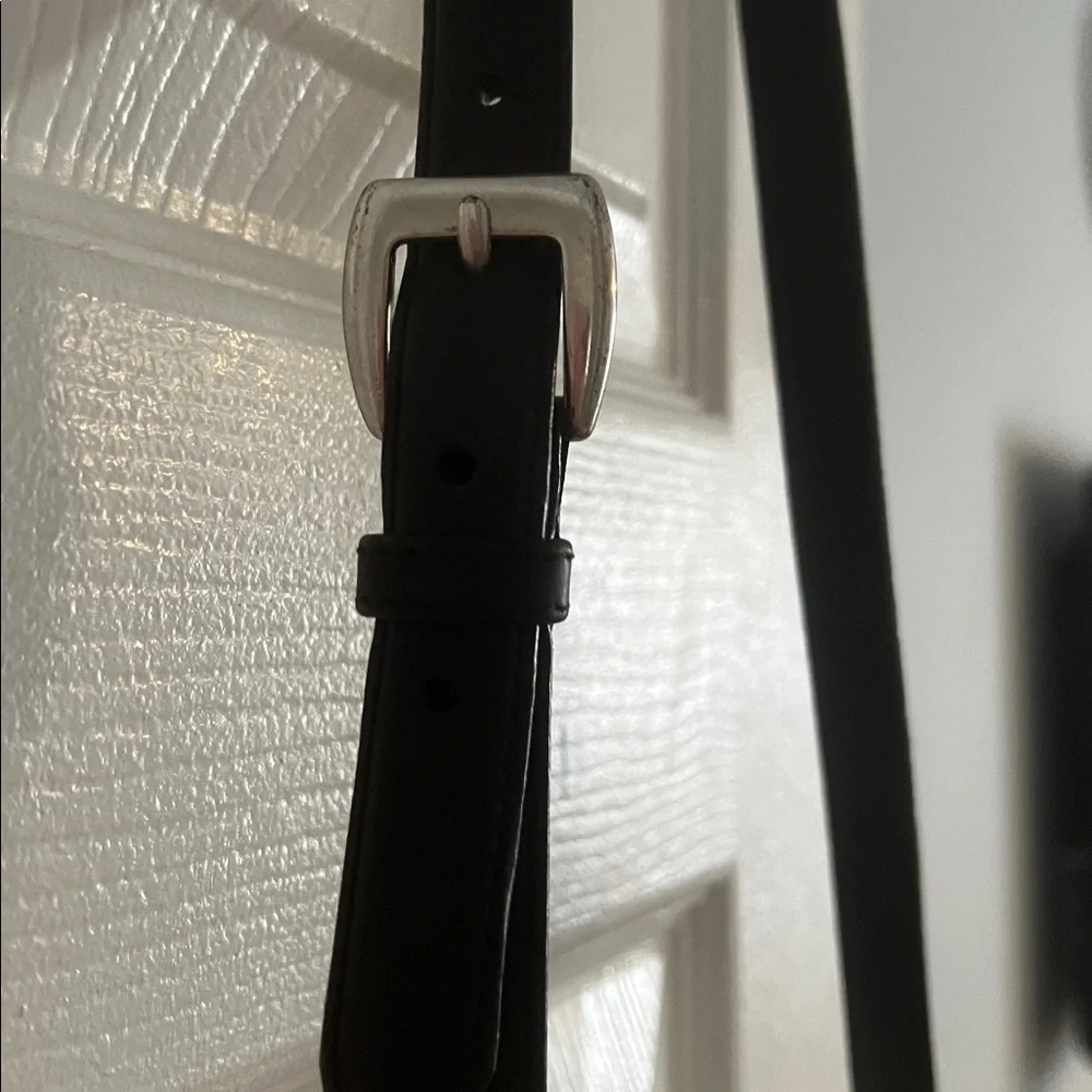 Brighton Black Leather Crossbody w/ Faux Alligator Trim